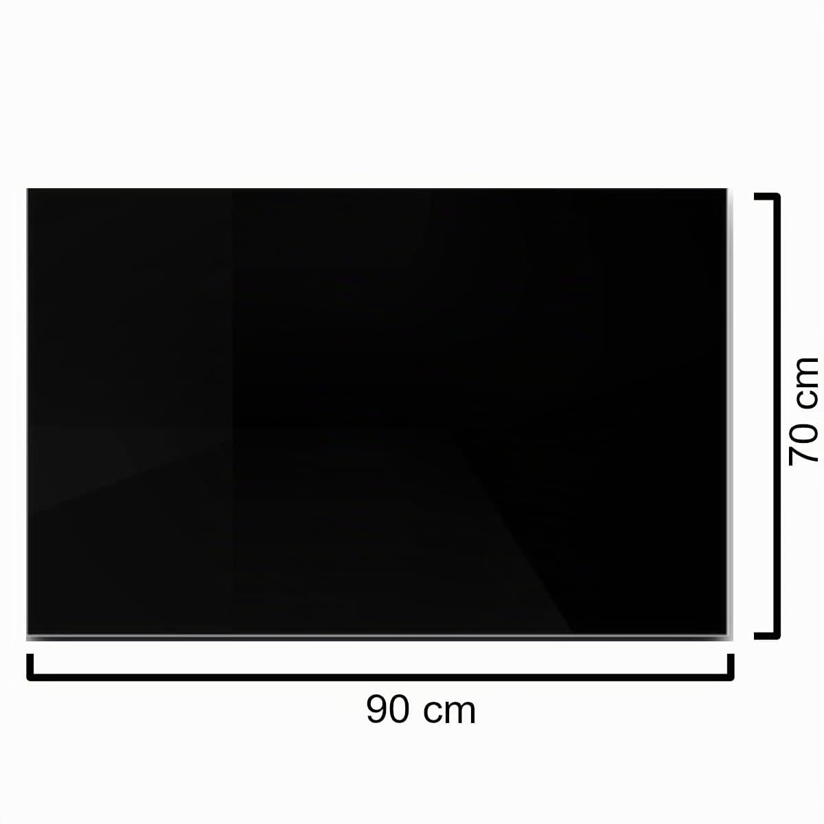 Euro Tische Glasplatte für Kaminofen und Tischplatte in 90x70cm Facettenschliff, Schutzplatte mit 6mm ESG Sicherheitsglas, Funkenschutzplatte, Glasboden für Kamin (Schwarz)