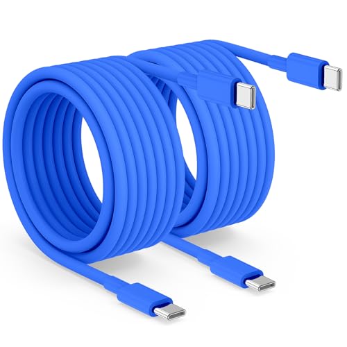 Image of 2pack 10ft USB C to C Cable, 60W Type C to Type C Fast Charging Cord for iPhone 17 16 15 Pro, Pro Max, Plus, iPad Pro, MacBook Air 13 inch, iPad Pro, Air, for Samsung Galaxy S25 and More, Blue