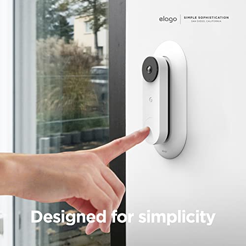 elago Mount Compatible with Google Nest Hello Video Doorbell Wall Plate (Wired, 3rd Gen, 2nd Gen) - Doorbell Chimes, Perfect Color Match with Angle Wedge (Snow) by elago - Image 7