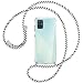 Produktbild mtb more energy® Handykette kompatibel mit Samsung Galaxy A51 (A515, 6.5'') - Black & White - Smartphone Hülle zum Umhängen - Anti Shock Strong TPU Case