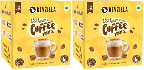 Image of Bevzilla 3 in 1 Coffee Premix | Zero Added Sugar | Instant Coffee Premix | Rich Taste Without Sugar | Daily Coffee Premix (Pack of 24)