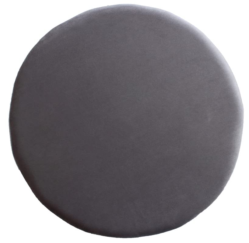 Image of Ottoman Stool for Living Room, Velvet Foot Rest Puffy for Sofa, Foot Stool for Sitting, Modern Puffy for Bedroom, Metal Legs Ottoman for Home Decor, 17 inch Height (Stool-Grey)