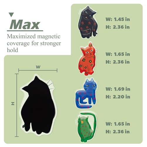 Imanes decorativos para refrigerador diseño gato set 4 miniatura 3
