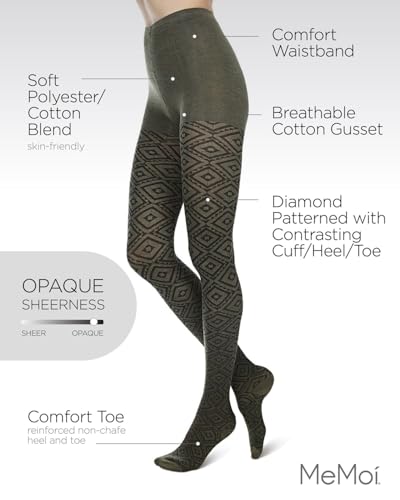 MeMoi Diamond Cut Cotton Blend Sweater Tights3