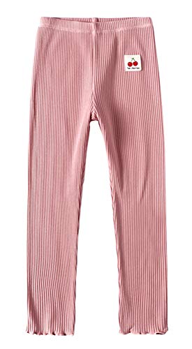 Girls' Solid Knitted Footless Tights Stretch Ruffled Pants