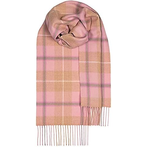 Pink Check Brushed Wool Tartan Scarf by Lochcarron of Scotland Cover