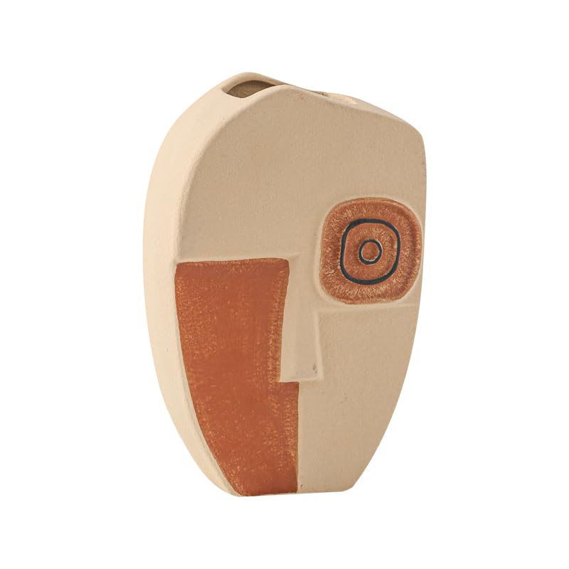 Ceramic vase Handmade, Rustic Terracotta Flower Vase for Home Dec...