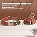 Didog Weiches gepolstertes Lederhalsband für große Hunde, klassisches Hundehalsband mit Metall-Schnellverschluss, verstellbar, großformatig, Kunstleder, Braun, L