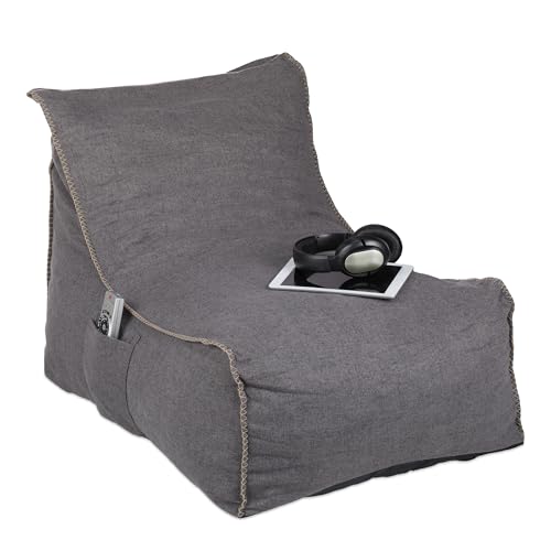 Relaxdays Sitzsack mit Lehne, XXL Bodenkissen Erwachsene, weich, Indoor,...