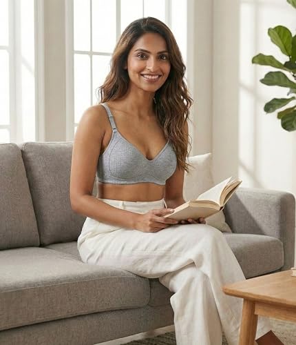 Image of DClub Women's Light Padded Cotton Bra | Wire-Free, Medium Coverage, Sewn-in Bump for Natural Lift. (Pack of 3)
