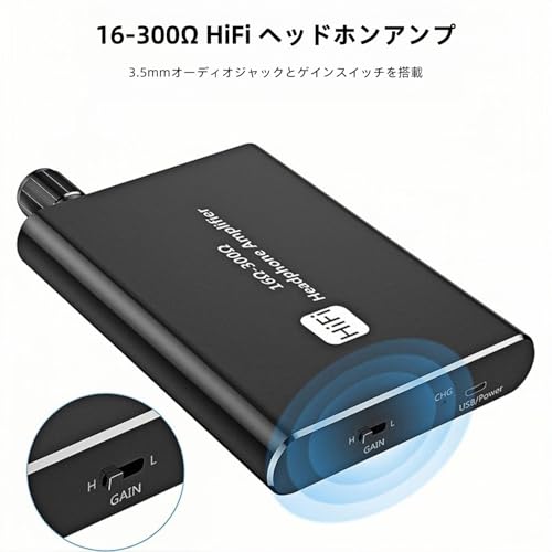 ヘッドホンアンプ HiFi 16-300Ω Bass ベース低音機能 ヘッドフォンアンプリファイア ベース 音量調節 3.5ｍｍジャック イヤホン アンプ 8Hまで働く可能 アルミニウム金属ハウジング MP3 MP4 携帯電話 パソコンなどに対応