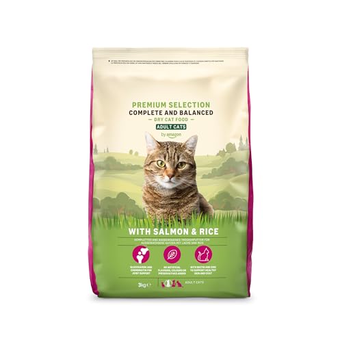 Amazon-Marke: Lifelong - Complete Komplett Trockenfutter für ausgewachsene Katzen, Lachs und Reis, 3kg, 1er-Pack Amazon-Marke: Lifelong - Complete Komplett Trockenfutter für ausgewachsene Katzen, Lachs und Reis, 3kg, 1er-Pack