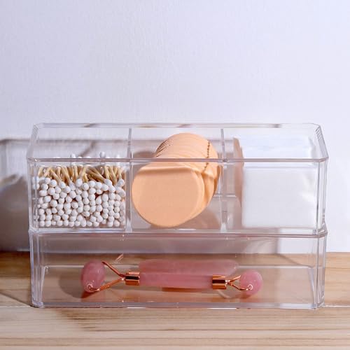 ROWNYEON 2 Pack Stackable Acrylic Cosmetic Organiser Box
