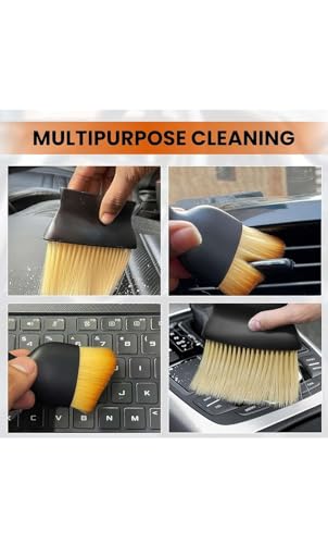 Image of 5 PCS Microfiber Car Duster Kit - Interior & Exterior Car Cleaning Detailing Tool Scratch & Lint Free, Pollen Removing Extendable Long Handle Duster for Car & Motorcycle