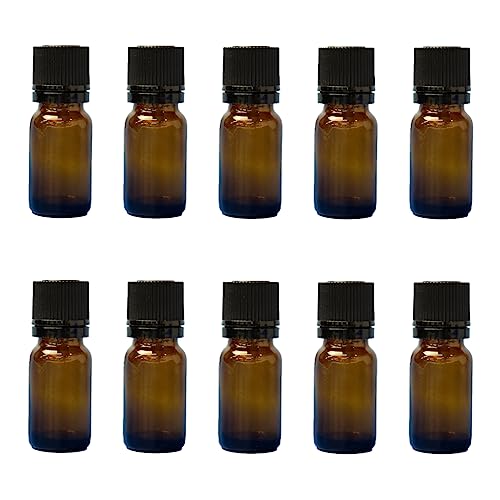 インセント 茶色遮光瓶 10ml (10本セット 黒キャップ ドロッパー付)
