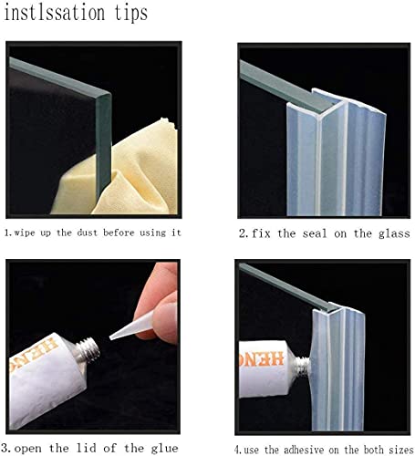 Glass Door Side Seal Strip 100” Frameless Shower Door Sweep For 1/2" Framelss Glass Door #TOP1