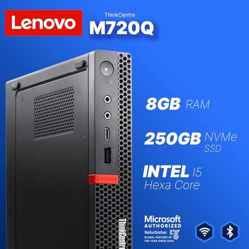 Image of Lenovo M720Q ThinkCentre Mini PC | Windows 11 Pro | Intel i5-8400T | 8GB RAM + 250GB NVME | 5G WiFi + BT | Home or Office Micro Desktop Computer (Renewed)