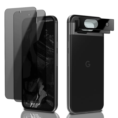 Privacy Vetro Temperato Compatibile con Google Pixel 8a 5G 2 + 2Pezzi Protezione Obiettivo Fotocamera Anti Spy Pellicola Protettiva Anti-Graffio Durezza 9H per 8A
