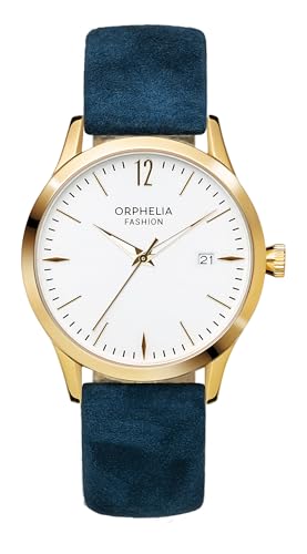 Montre femme Orphelia quartz analogique avec bracelet en cuir suédé bleu