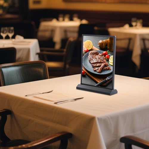 Support de panneau LED A4 double face avec port type C pour menu de table