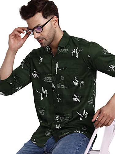 Image of Majestic Man Men's Cotton Slim Fit Printed Casual Shirt