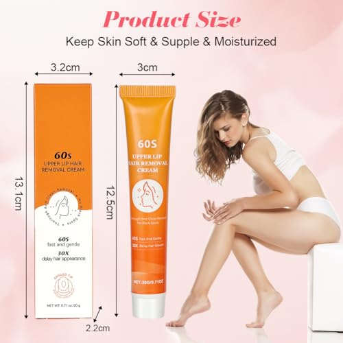 LOPHE Krem do depilacji - Precyzyjna depilacja górnych ust bikini do brwi - hipoalergiczny dla skóry wrażliwej, naturalny wegański Cruelty Free - 20 g