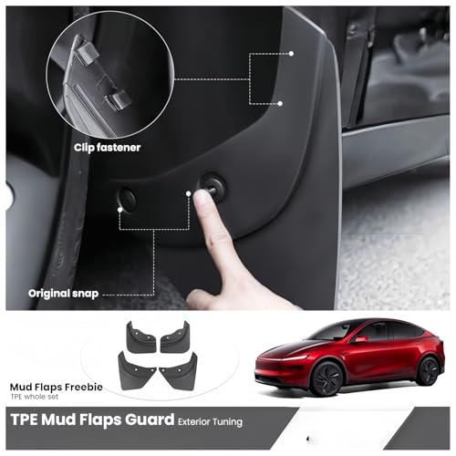 Guardabarros para Tesla Model Y Juniper 2025+ de TPE resistente contra salpicaduras 2