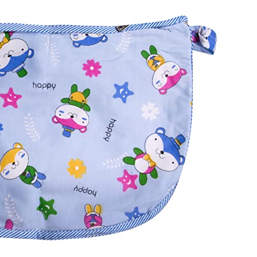 Image of Soft Cotton Baby Cradle Cloth with Integrated Mosquito Net - Premium Breathable Hammock Swing for Ghodiyu, Khoyu, Jhula, and Palna, Washable Born Baby Zoli for Infants (Blue Fabric)