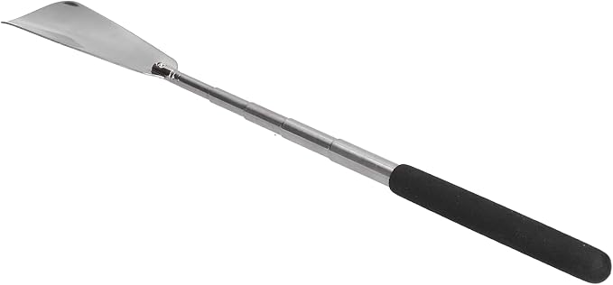 Sutilmente ajustable, mango telescópico de acero inoxidable, largo, con mango ergonómico, diseño curvado, tamaño compacto para almacenamiento, para ancianos, embarazadas miniatura 3