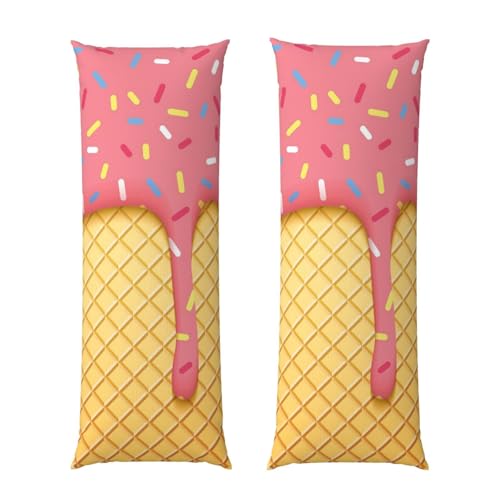 Taie d'oreiller longue gaufrée crème glacée microfibre douce