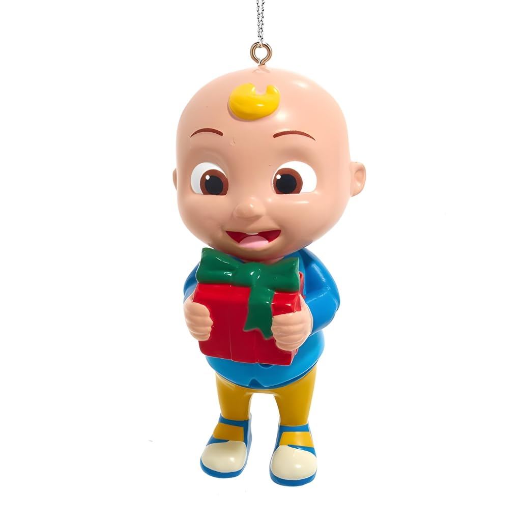 Kurt Adler Cocomelon JJ with Gift Box Christmas Ornament, 3.5-Inch, Plastic