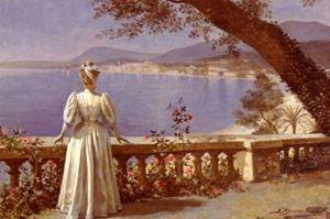 Peinture à l'huile Clair De La Lune Louis Maeterlinck 30x36 Pouces