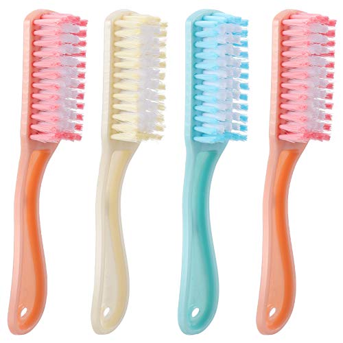 ARTIBETTER 4pcs Cleaning Brush Long Handle Scrub Brush for Home Bathroom Clothes Shoes Fingernail Foot Toe Cleaner (Random Color) - Image 7