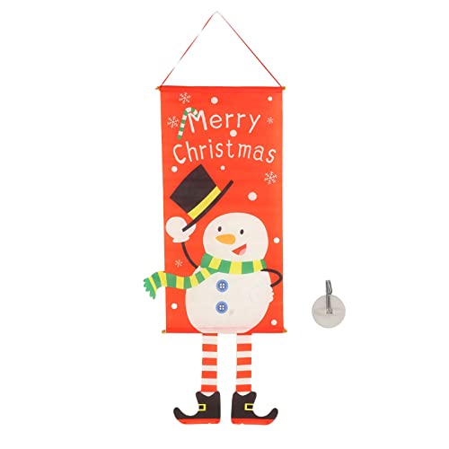 Christmas Snowman Hanging Flag Christmas Decorative Banner Landscape Wall Cloth Pendant