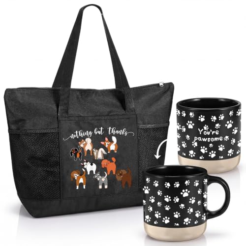 Meanplan 2 Pcs Funny Thank You Gifts for Vet Tech Tote Bags Coffee Mug