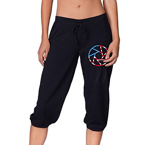 BONNGST Camera Aperture Shutter Womens Joggers Capris Leggings Classic Fit Trousers