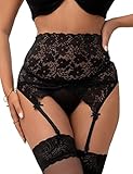 comeondear Lace Garter Belts for Thigh Highs Plus Size Mesh Garter Belt Lingerie G String Panties fo