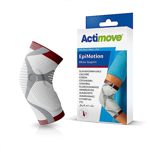 Actimove Professional EpiMotion Elbow Support | Slip-On Elbow Sleeve for Tendonitis, Tennis Elbow Brace, Golfers Elbow Treatment, Arthritis, Workouts, Overuse | White, Medium