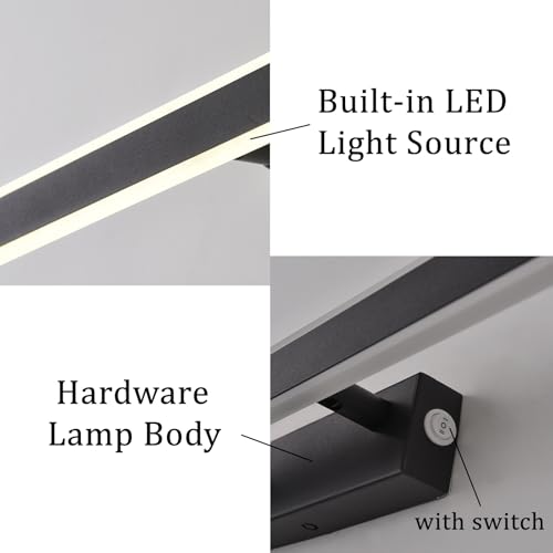 Apliques de pared modernos LED en negro con detector de movimiento inteligente 7