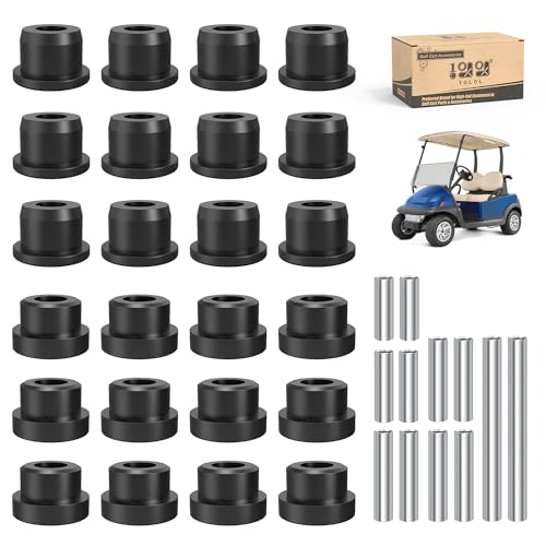 10L0L Complete Front Rear Leaf Spring A-Arm Shackle Bushing Kit for Club Car Precedent Golf Cart 2004-Up Replace OEM 102288101 102287601 102287701 102956201 102506301 102506401 102506601