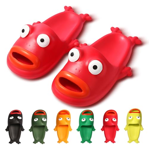Womens Slides,Cloud Slides for Women Men,Frog Slippers,Frog Flip Flops,Funny House