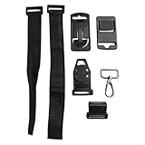Magnetic Hanging Strap Kit Hanger with Clip for Meter Multimeters, Strong Magnet Hook Attachment for Electrical Testing Meters, Hands Free Work Tool Accessory, 5 Piece Set, Black