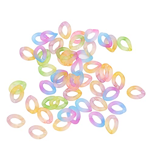 Acrylic Linking Rings, 50 PCS Acrylic Linking Chain Rings Colorful Detachable Oval Quick Link Connectors Open Linking Rings for Jewelry Making Chain Buckle Decoration (Transparent Two Color)