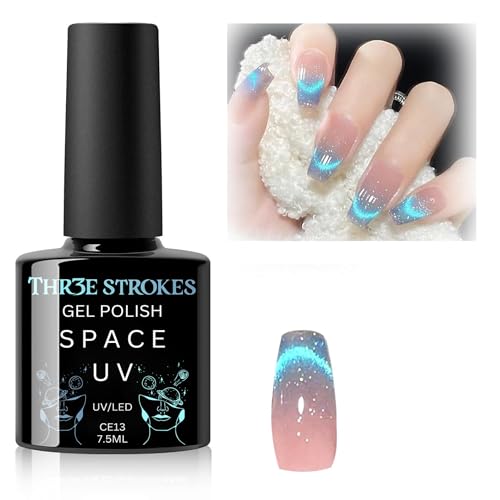Image of THR3E STROKES 9D Glitter Cat Eye Magnetic Nail Polish Gel Art Manicure DIY at Home Soak Off UV 7.5ML (CE13, 7.5ML)