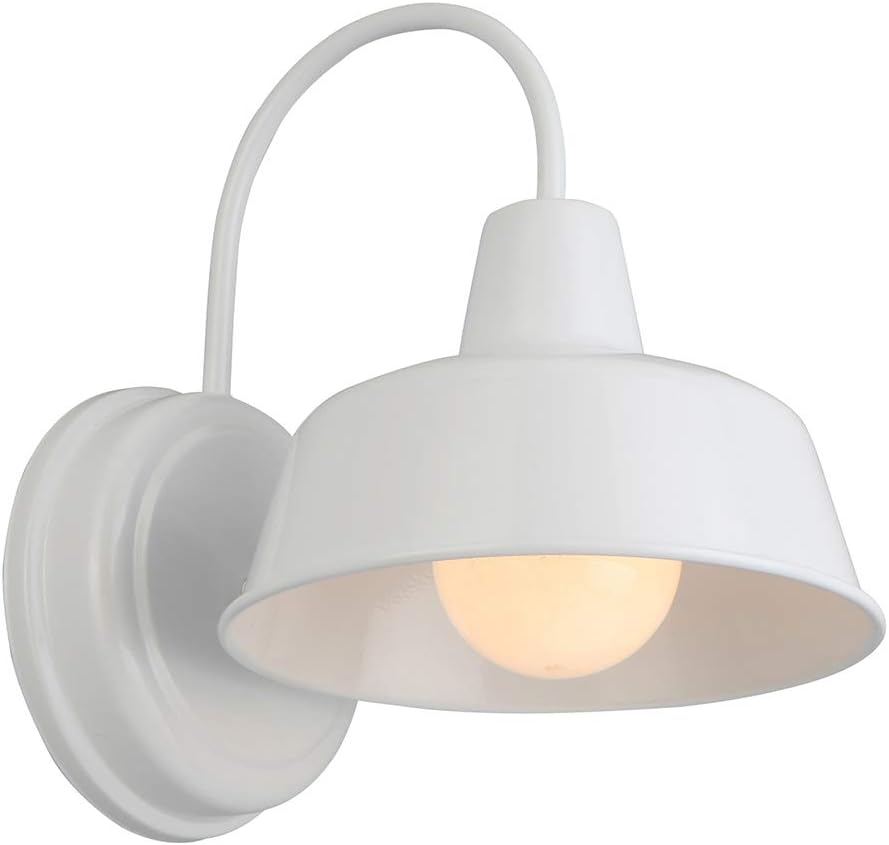 🛒 Crazy Deals Design House 579359 Mason Industrial Modern 1 Indoor/Outdoor Wall Mount Light with Metal Shade for Porch Entryway Barn, 8 in, White Flash Sale Design House 579359 Mason Industrial Modern 1 Indoor/Outdoor Wall Mount Light with Metal Shade for Porch Entryway Barn, 8 in, White