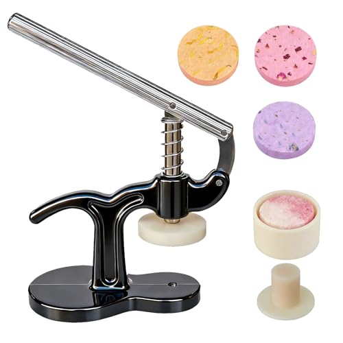 Bath Bomb Press Mold Kit DIY Shower Steamers Making Set Stainless Steel Press with Plastic Molds Complete Bath Bomb Tools for Home & Commercial Use