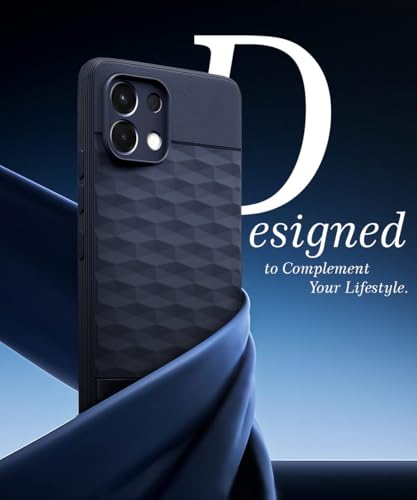 Image of WOW IMAGINE Back Cover for Oppo K13 5G with Hexa Cube Design | Ultra Slim Soft Rubberised Case | Inner Velvet Fabric | Matte Silicone Flexible Mobile Case | Camera Protection - Blue