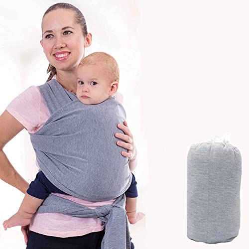 Voarge Baby Sling Wrap, Adjustable Unisex - Multi-Purpose Baby Carrier, Baby Sling Wrap Carrier from Newborns to Todder Child, Newborn Carrier Ideal for Newborns (Light Gray)