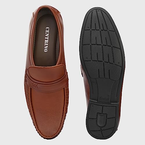 Image of Centrino Men's Moccasin Formal Shoe |Stylish & Comfortable Slip-On Shoes for Casual |Premium Slip-On Loafers | Leather Comfort Moccasin Every day wear |Versatile, Durable & Fashionable Footwear (6433)