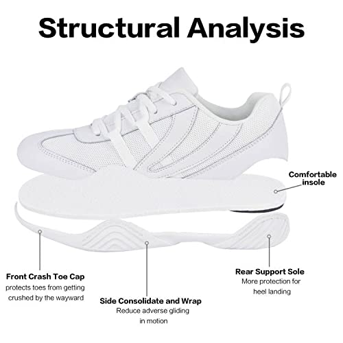 Cadidl FBA-CADIDL-L008-WHITE-10 Cheer Shoes Women Cheerleading Dance Shoes Tennis Athletic Flats Walking Sneakers thumb #6